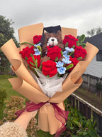 Graduation Teddy Bear Rose Bouquet — photo 1