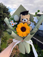 Yellow Sunflower Graduation Bouquet with Teddy Bear — photo 3