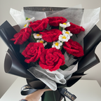 Red Rose Valentine’s Day Bouquet in Black Wrap