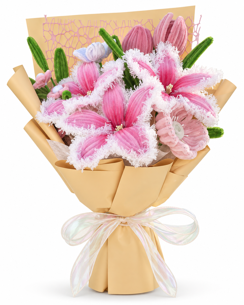 Everlasting Pink Fluffy Lily Bouquet