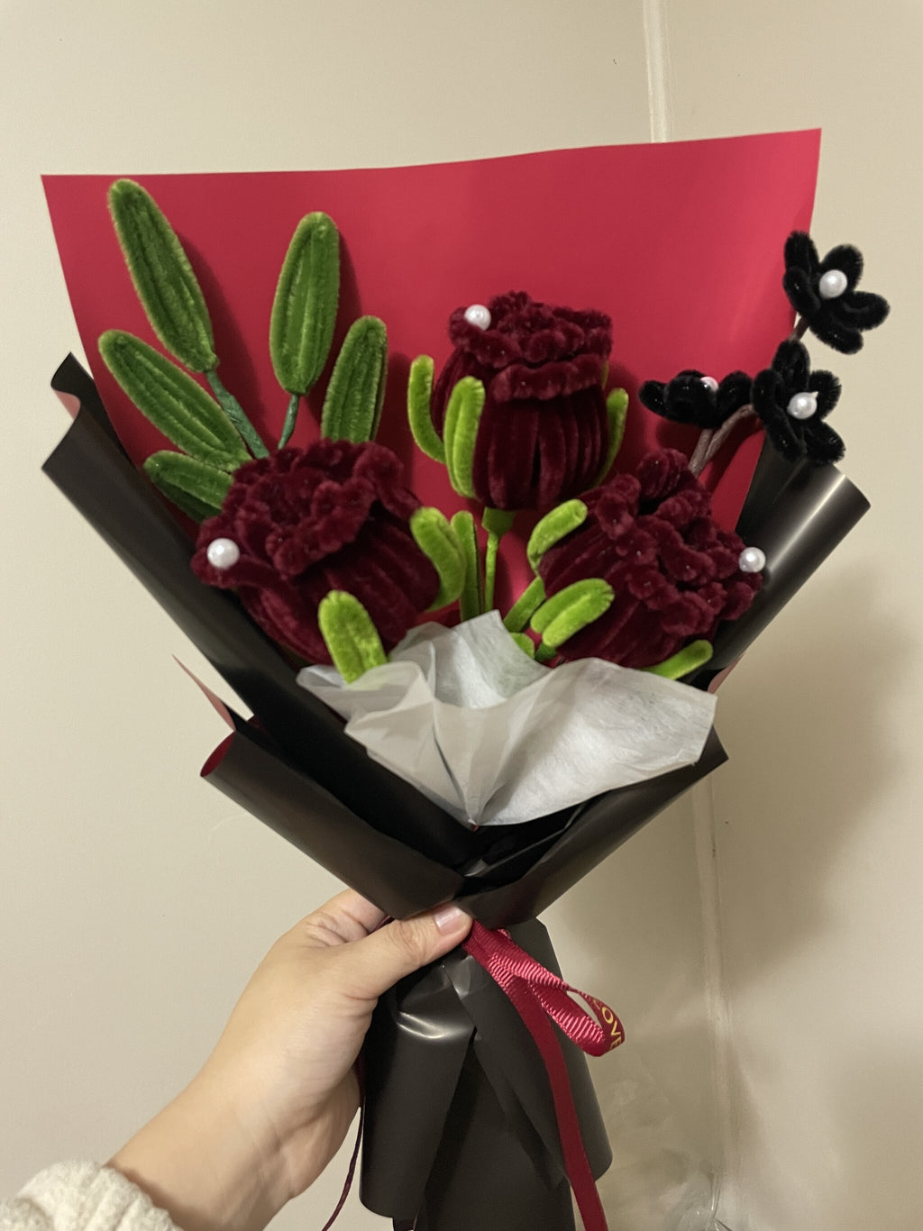 Handmade Pipe Cleaner Rose Bouquets Small & Medium Sizes