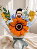 Everlasting BIG Sunflower Bouquet with Graduation Teddy