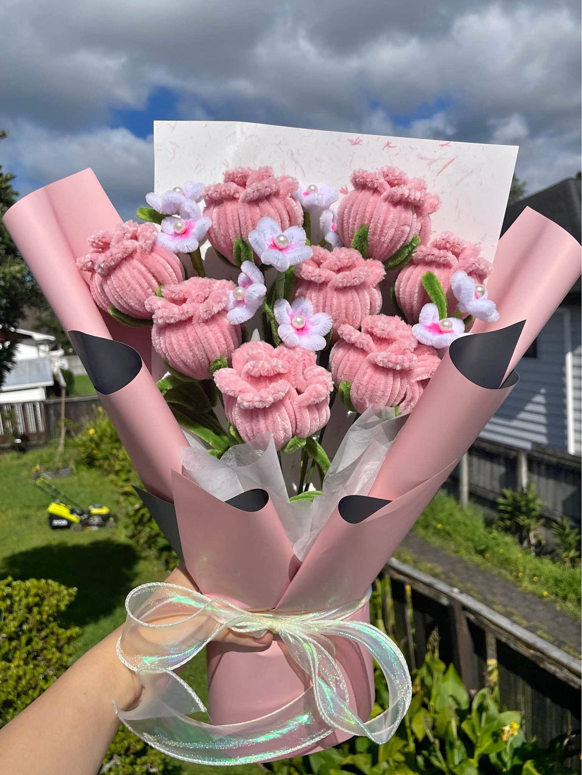 Handmade Pink Rose Bouquet — original 1