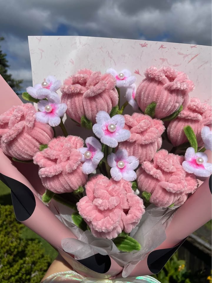 Handmade Pink Rose Bouquet — original 2