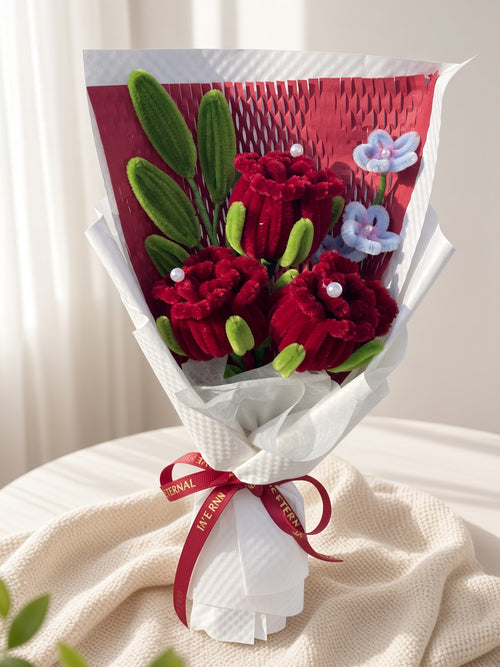 Handmade Pipe Cleaner Rose Bouquets Small & Medium Sizes