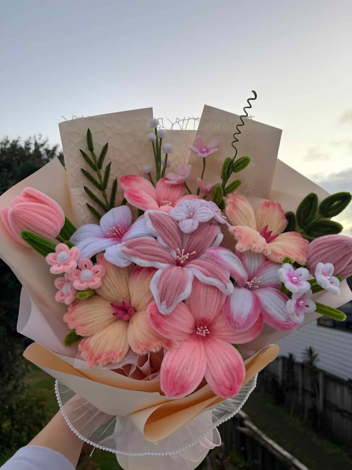Pink Pastel Lily and Tulip Bouquet