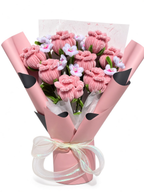 Handmade Pink Rose Bouquet — white background